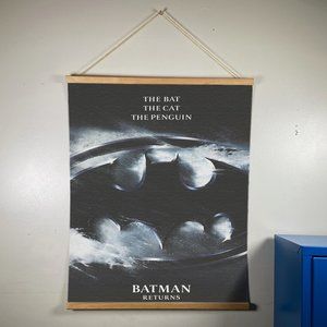 Batman Returns Canvas Wooden Gold Hanger 24”x17.5"